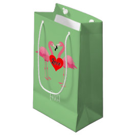 Rosa Flamingo Kärlek Design - Gift Bag - Small