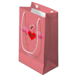 Rosa Flamingo Kärlek Design - Gift Bag - Small