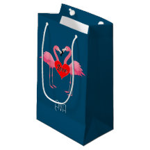Rosa Flamingo Kärlek Design - Gift Bag - Small