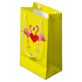Rosa Flamingo Kärlek Design - Gift Bag - Small