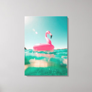 Rosa Flamingo Kids Room Wall Art Canvas