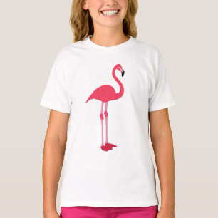 Rosa Flamingo Kids Vit T Shirt