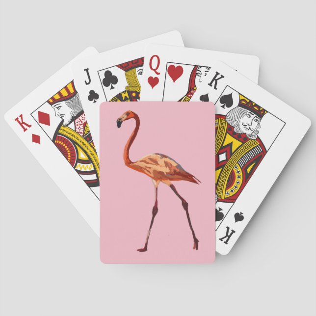 Rosa Flamingo Klassiska Spelkort (Baksidan)