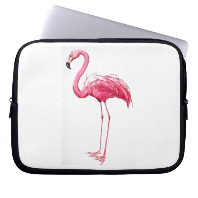 Rosa Flamingo Laptop Fodral (Framsidan)