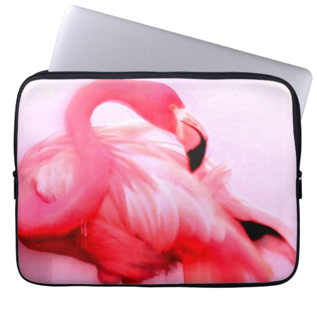 Rosa Flamingo Laptop Fodral (Framsidan)