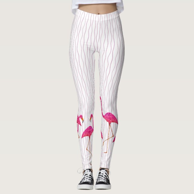 Rosa Flamingo Leggings (Framsida)