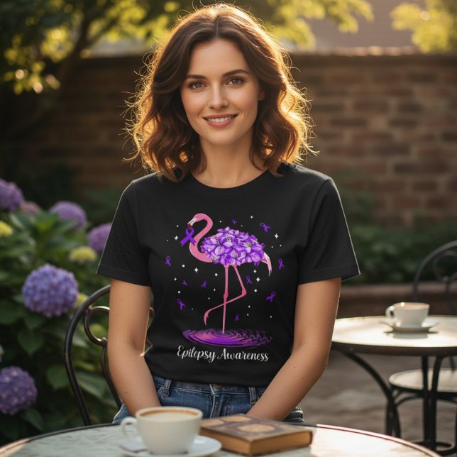 Rosa Flamingo Lila Band Medvetenhet T Shirt (Skapare uppladdad)
