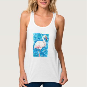 Rosa flamingo linne med racerback 