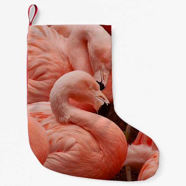 Rosa flamingo liten julstrumpa (Framsidan)