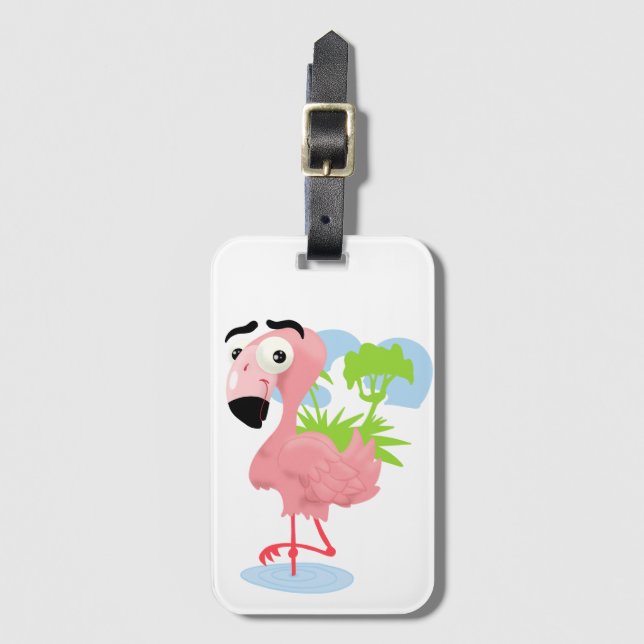 Rosa Flamingo Luggage Tag Bagagebricka (Framsida vertikal)