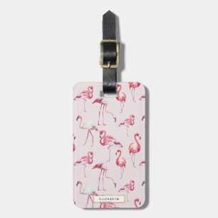 Rosa Flamingo Luggage Tag Bagagebricka