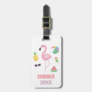 Rosa Flamingo Luggage Tag för sommarsäsong Bagagebricka