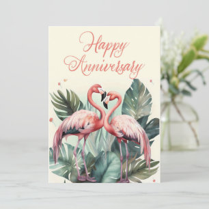 Rosa Flamingo Lycklig-årsdagen Julkort