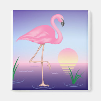 Rosa Flamingo Magnet