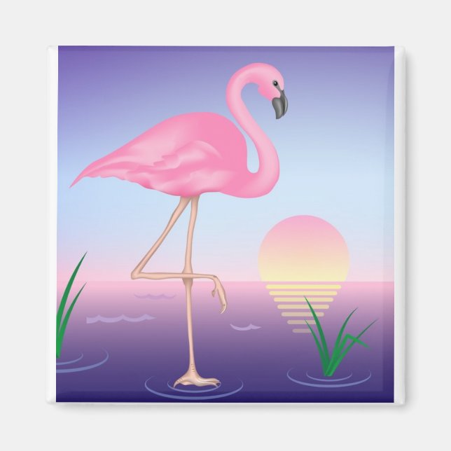 Rosa Flamingo Magnet (Framsidan)