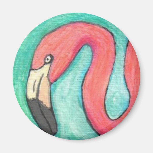 Rosa Flamingo - magnet (Framsidan)