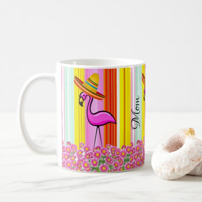 Rosa Flamingo Mamma Rand Mugg (Med munk)