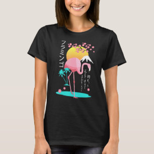 rosa Flamingo manar costume Fuji Yama Japan stigni T Shirt