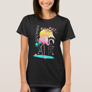 rosa Flamingo manar costume Fuji Yama Japan stigni T Shirt