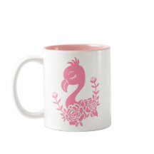 Rosa Flamingo med Blommigt Design