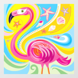 Rosa flamingo med sjöstjärna