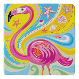 Rosa flamingo med sjöstjärna