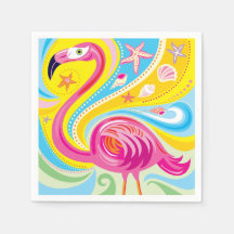 Rosa flamingo med sjöstjärna