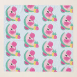 Rosa Flamingo med tropiska frukter Mönster Sjal<br><div class="desc">En chiffonscarf med en mönster som består av en söt illustration - rosa flamingo med vattenmeloner och ananas. Systemet för rosa och grönt färg. Summery och tropisk.</div>