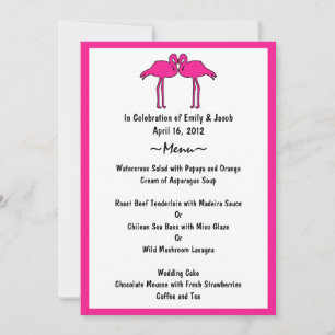 Rosa Flamingo Meny Kort