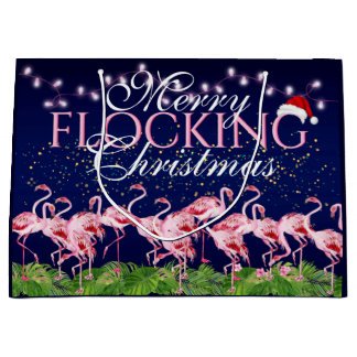 Rosa Flamingo Merry Flocking jul Flamingos