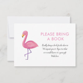 Rosa Flamingo Modern Baby Shower ger en Bok Inbjudningar