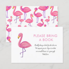 Rosa Flamingo Modern Baby Shower ger en Bok Inbjudningar