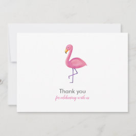 Rosa Flamingo Modern Baby Shower Tack Inbjudningar