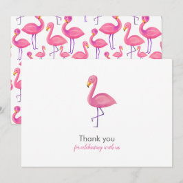 Rosa Flamingo Modern Baby Shower Tack Inbjudningar