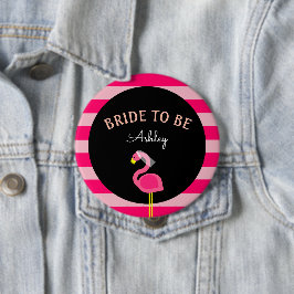 Rosa Flamingo Möhippa Bachelorette Button Knapp