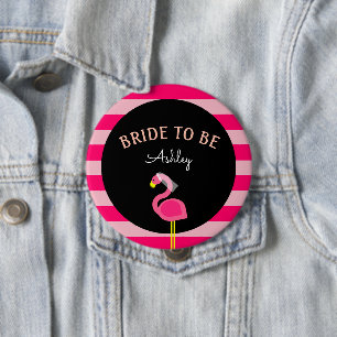 Rosa Flamingo Möhippa Bachelorette Button Knapp
