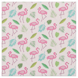 Rosa Flamingo Mönster med Tropiska blad Tyg