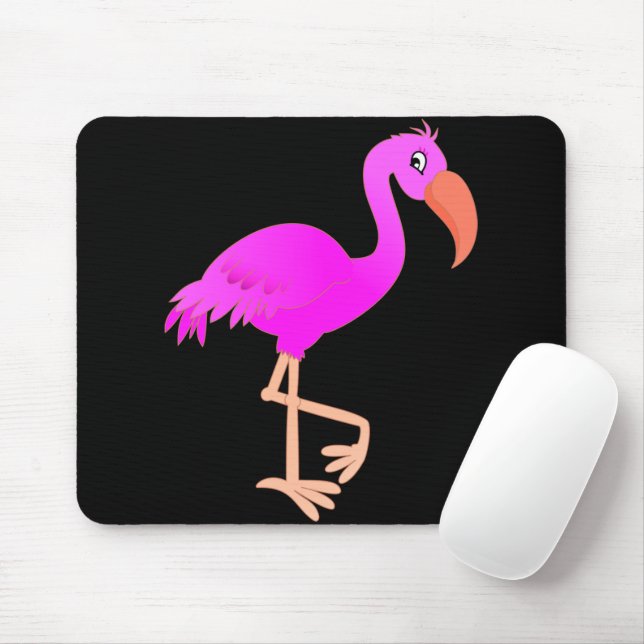 Rosa Flamingo Mouse Pad - Anpassningsbar Färg elle Musmatta (Med mus)