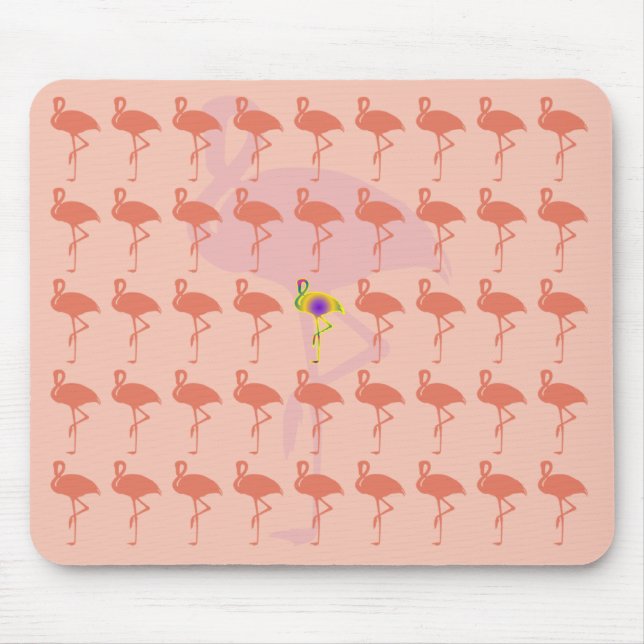 Rosa Flamingo Mousepad Musmatta (Framsidan)