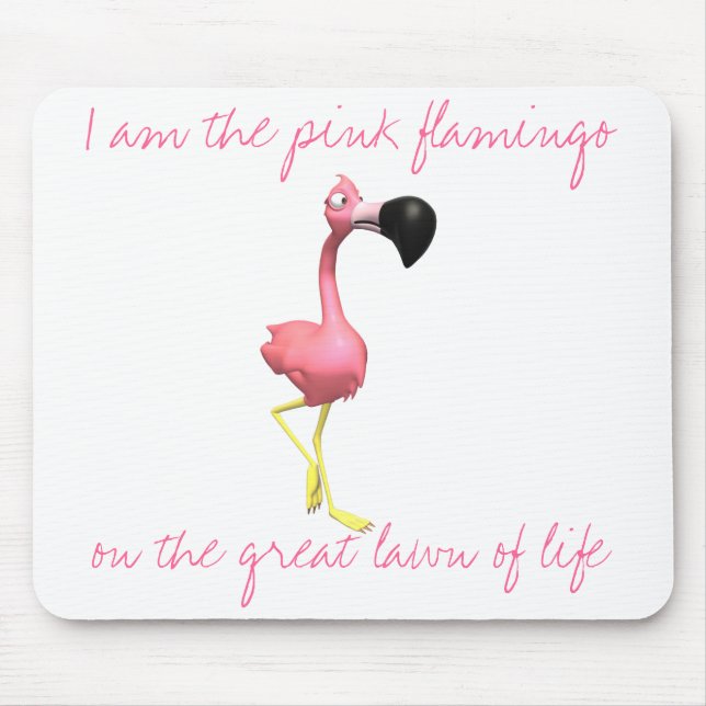 Rosa Flamingo Mousepad Musmatta (Framsidan)