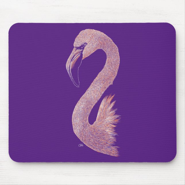 Rosa Flamingo Mousepad Musmatta (Framsidan)