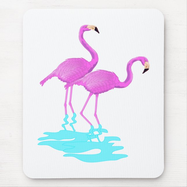 Rosa Flamingo Mousepad Musmatta (Framsidan)