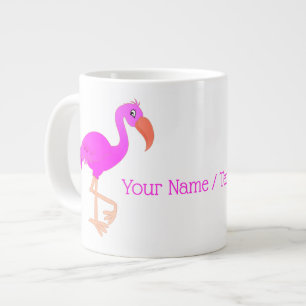 Rosa Flamingo Mugg Gift - Anpassningsbar Text och Jumbo Mugg
