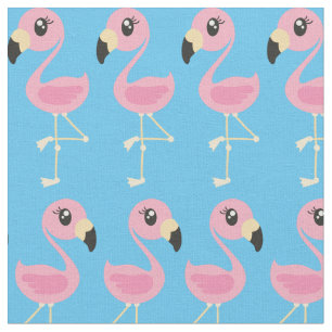 Rosa Flamingo Mysig Tropisk Tryckt Tyg Barn