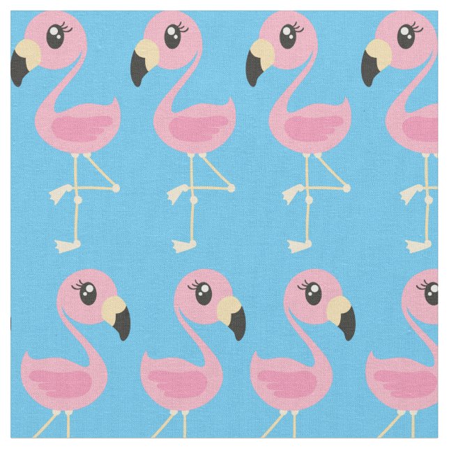 Rosa Flamingo Mysig Tropisk Tryckt Tyg Barn (Närbild)