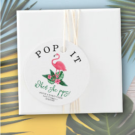 Rosa Flamingo! När hon poppar! Gåvor Etiketter