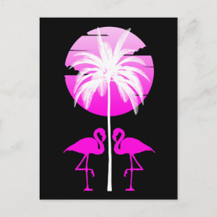 Rosa Flamingo Natur Vykort
