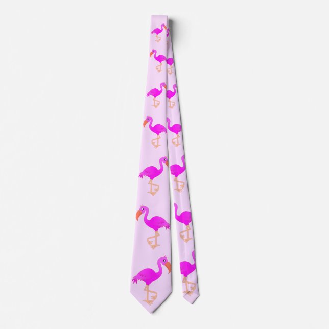 Rosa Flamingo Neck Tie Lycklig Party Slips (Framsida)