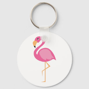 Rosa Flamingo Nyckelring
