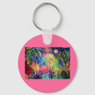 Rosa Flamingo Nyckelring